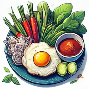 Vermicelli bowl with lettuce, carrot and fish sauce